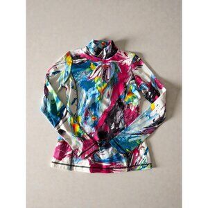 SNOSKINS Women’s Multicolor Long Sleeve Ski Zip Size Medium